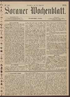 Sorauer Wochenblatt, No. 148. (18. Dezember 1883)