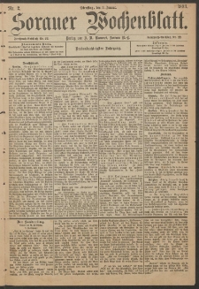 Sorauer Wochenblatt, Nr. 2. (3. Januar 1893)