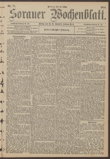 Sorauer Wochenblatt, Nr. 71. (24. M&auml;rz 1893)