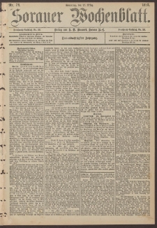 Sorauer Wochenblatt, Nr. 73. (26. M&auml;rz 1893)