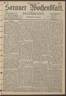 Sorauer Wochenblatt, Nr. 81. (8. April 1893)