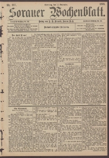 Sorauer Wochenblatt, Nr. 217. (17. September 1893)