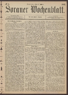 Sorauer Wochenblatt, No. 5. (12. Januar 1882)
