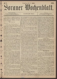 Sorauer Wochenblatt, No. 7. (17. Januar 1882)