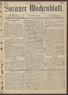 Sorauer Wochenblatt, No. 8. (19. Januar 1882)