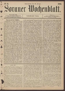 Sorauer Wochenblatt, No. 12. (28. Januar 1882)