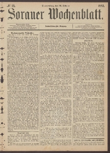 Sorauer Wochenblatt, No. 23. (23. Februar 1882)