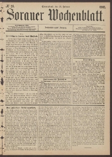 Sorauer Wochenblatt, No. 24. (25. Februar 1882)