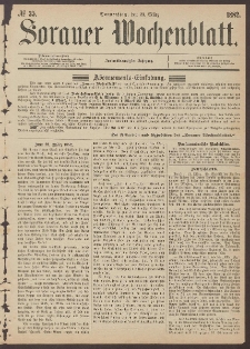 Sorauer Wochenblatt, No. 35. (23. M&auml;rz 1882)