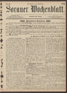 Sorauer Wochenblatt, No. 38. (30. M&auml;rz 1882)