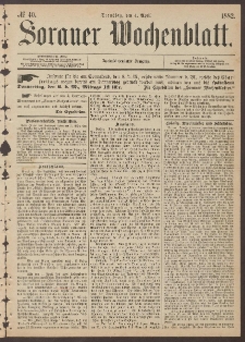 Sorauer Wochenblatt, No. 40. (4. April 1882)