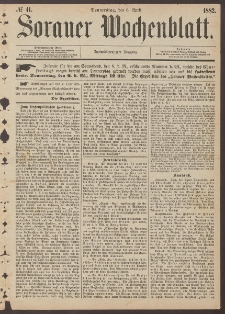 Sorauer Wochenblatt, No. 41. (6. April 1882)