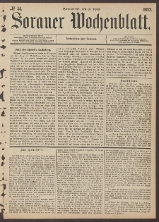 Sorauer Wochenblatt, No. 44. (15. April 1882)