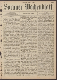 Sorauer Wochenblatt, No. 45. (18. April 1882)