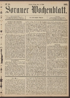Sorauer Wochenblatt, No. 52. (4. Mai 1882)