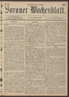 Sorauer Wochenblatt, No. 61. (25. Mai 1882)