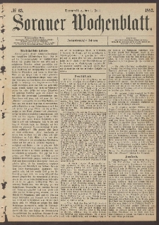 Sorauer Wochenblatt, No. 63. (1. Juni 1882)