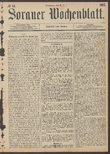 Sorauer Wochenblatt, No. 65. (3. Juni 1882)