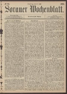 Sorauer Wochenblatt, No. 68. (13. Juni 1882)