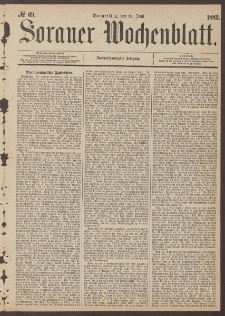 Sorauer Wochenblatt, No. 69. (15. Juni 1882)