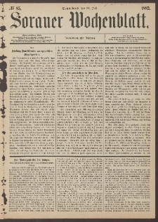 Sorauer Wochenblatt, No. 85. (22. Juli 1882)