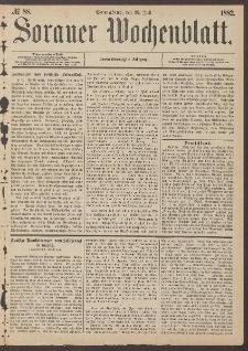 Sorauer Wochenblatt, No. 88. (29. Juli 1882)