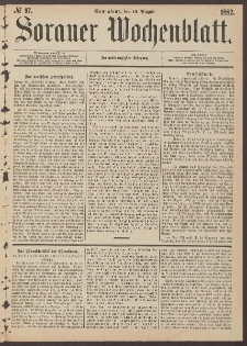 Sorauer Wochenblatt, No. 97. (19. August 1882)