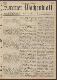 Sorauer Wochenblatt, No. 99. (24. August 1882)