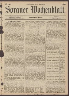 Sorauer Wochenblatt, No. 106. (9. September 1882)