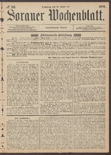 Sorauer Wochenblatt, No. 113. (26. September 1882)