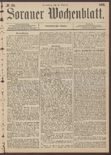 Sorauer Wochenblatt, No. 119. (10. October 1882