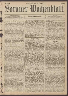 Sorauer Wochenblatt, No. 124. (21. October 1882)