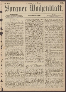 Sorauer Wochenblatt, No. 128. (31. October 1882)