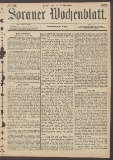 Sorauer Wochenblatt, No. 136. (18. November 1882)