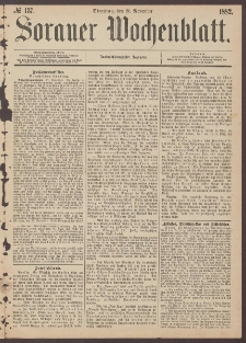 Sorauer Wochenblatt, No. 137. (21. November 1882)