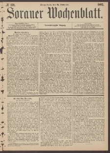 Sorauer Wochenblatt, No. 139. (25. November 1882)