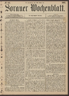 Sorauer Wochenblatt, No. 141. (30. November 1882)