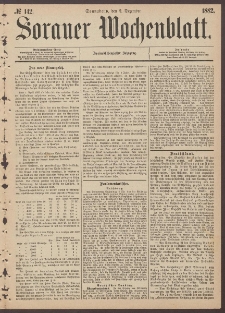 Sorauer Wochenblatt, No. 142. (2. December 1882)