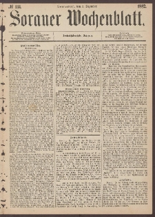 Sorauer Wochenblatt, No. 144. (7. December 1882)