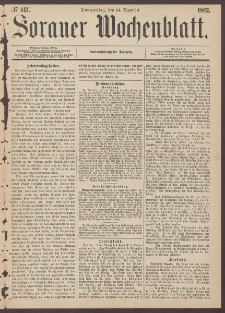 Sorauer Wochenblatt, No. 147. (14. December 1882)