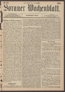 Sorauer Wochenblatt, No. 148. (16. December 1882)