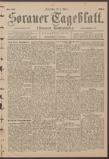 Sorauer Tageblatt (Sorauer Wochenblatt), Nr. 185. (11. August 1898)