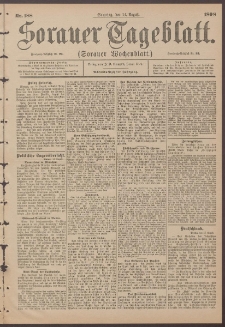 Sorauer Tageblatt (Sorauer Wochenblatt), Nr. 188. (14. August 1898)