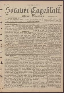 Sorauer Tageblatt (Sorauer Wochenblatt), Nr. 191. (18. August 1898)