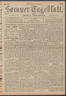 Sorauer Tageblatt (Sorauer Wochenblatt), Nr. 205. (3. September 1898)