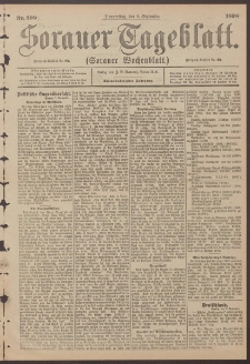 Sorauer Tageblatt (Sorauer Wochenblatt), Nr. 209. (8. September 1898)