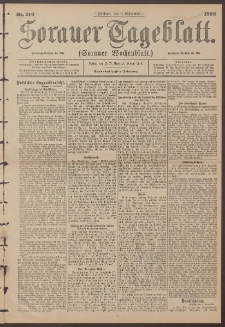 Sorauer Tageblatt (Sorauer Wochenblatt), Nr. 210. (9. September 1898)