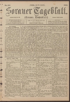 Sorauer Tageblatt (Sorauer Wochenblatt), Nr. 219. (20. September 1898)
