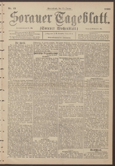 Sorauer Tageblatt (Sorauer Wochenblatt), Nr. 12. (15. Januar 1898)