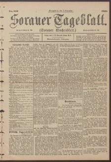Sorauer Tageblatt (Sorauer Wochenblatt), Nr. 259. (5. November 1898)